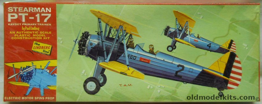 Lindberg 1/48 Stearman PT-17 Kaydet Motorized, 508M-100 plastic model kit